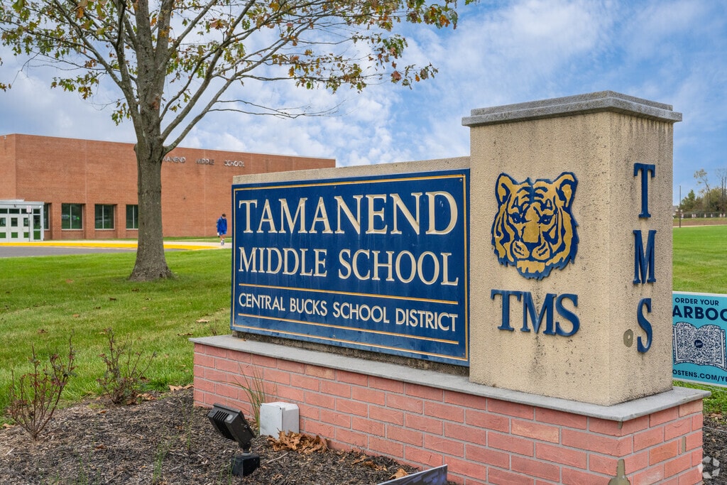 Tamanend Middle School serves grades 7-9 and receives an A rating on Niche.com.