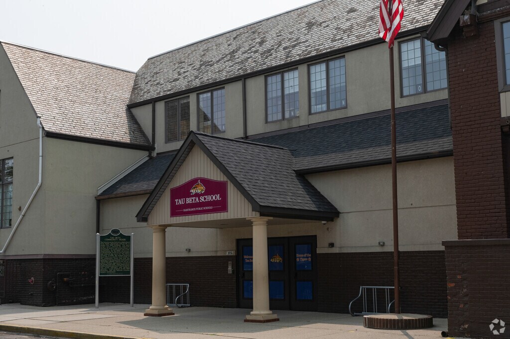 Tau Beta School front entrance in Hamtramck.