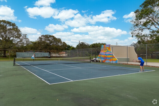 Tennis enthusiasts in Breezeswept Estates can take advantage of the courts available at the Jim Ward Community Center.