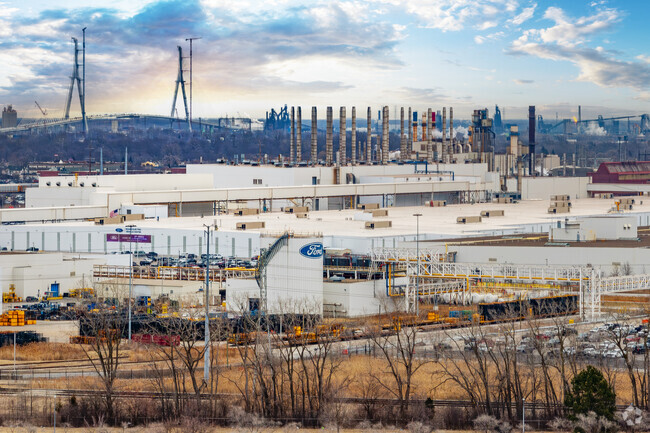 The Ford Rouge Complex in Georgetown Commons manufactures and tests Ford trucks.