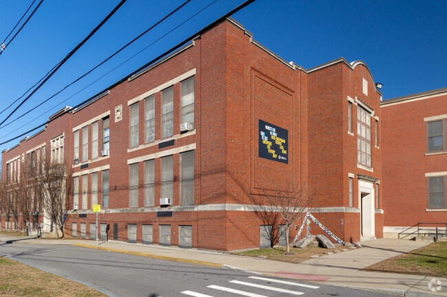 Signage at Veazie Street School in Wanskuck, Providence RI.