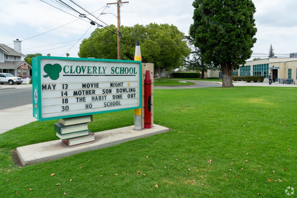 The Cloverly Elementary entrance sign.