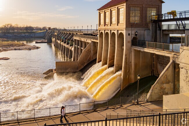 The dam at Lake Overholser near Sycamore Creek is a favorite sunset spot for locals.