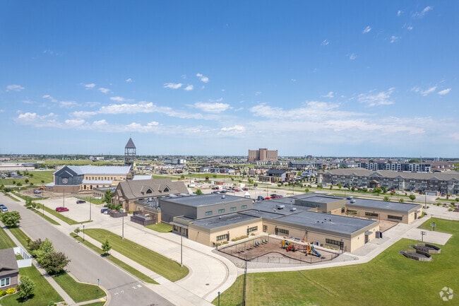 The Trinity Elementary offers a sprawling campus when viewed from above.