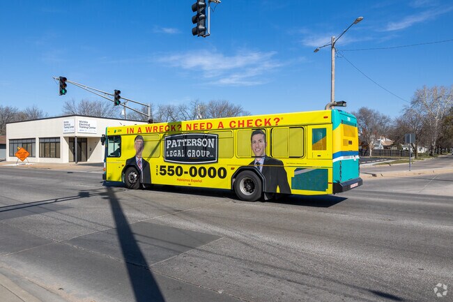 There are several public bus stops throughout Riverside.