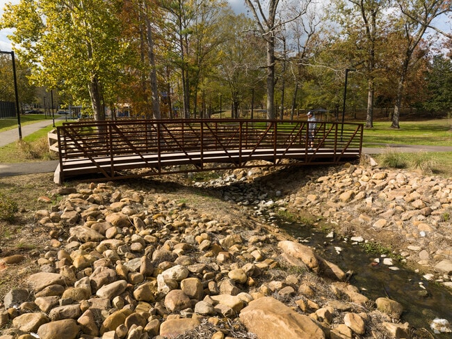 Pearl City Park in Pearl features a bridge attached to the beautiful walking trail.