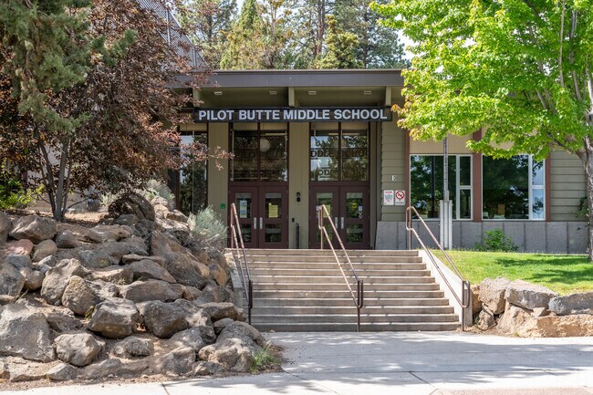 Pilot Butte Middle School serves grades 6-8 in the Orchard District of Bend, Oregon.