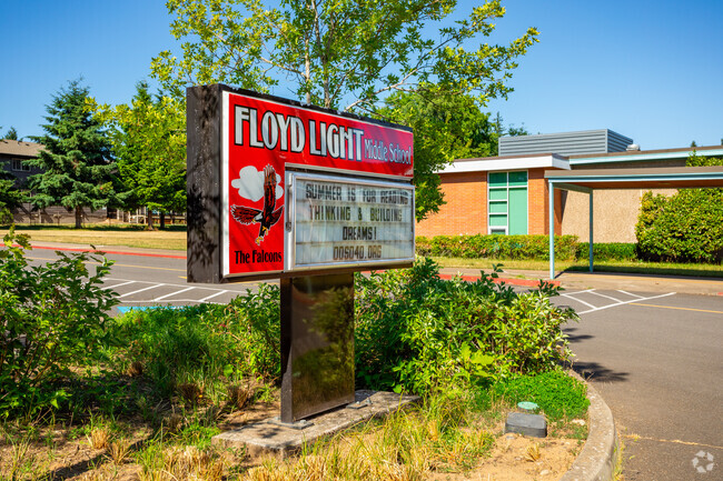 Floyd Light Middle School promotes summer reading on the marque.