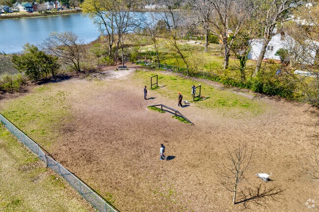 The dog park at Lafayette Residence Park offers open space for pets in Lafayette-Winona.