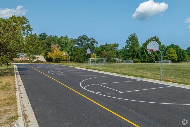 basketball court has a nicely renovated black top to enjoy a quick pick up game.