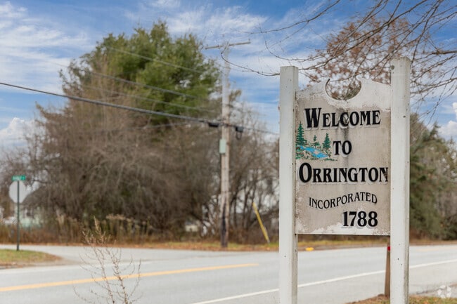 A welcome sign marks Orrington, incorporated in 1788.