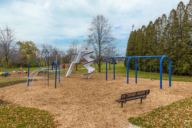 The playground at Charles Nash Park has swings, slide and climbing structures for kids to enjoy.