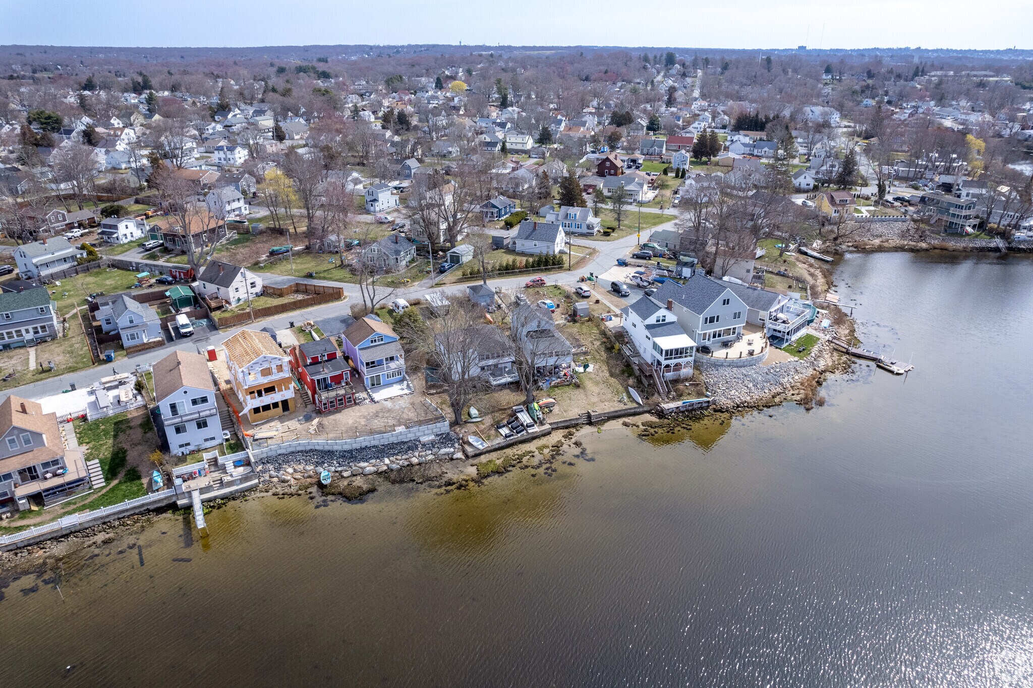 Waterfront homes in Ocean Grove are sometimes new and sometimes established.