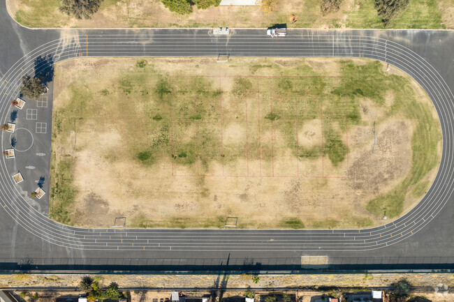 Here is a bird's-eye view of the track field at Walter W. Stiern.