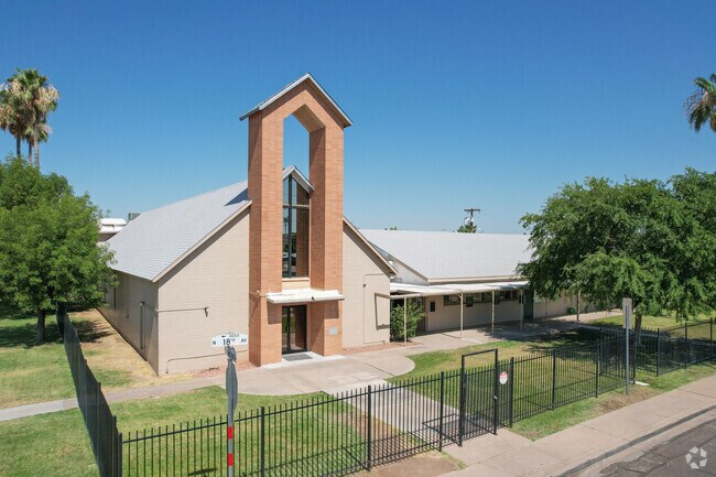 Phoenix Christian Elementary School in central Phoenix is built around a Free Methodist Church.