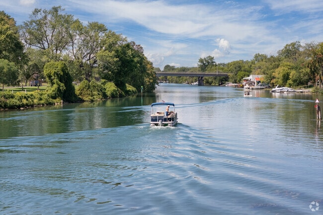 The Erie Canal in Pendleton offers scenic boating and connects residents to local parks.