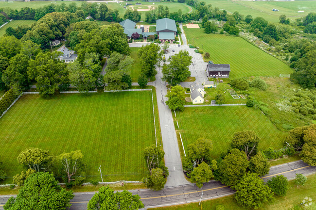 Elegant landscaping at The Penfield School in Portsmouth provide fields for sporting.