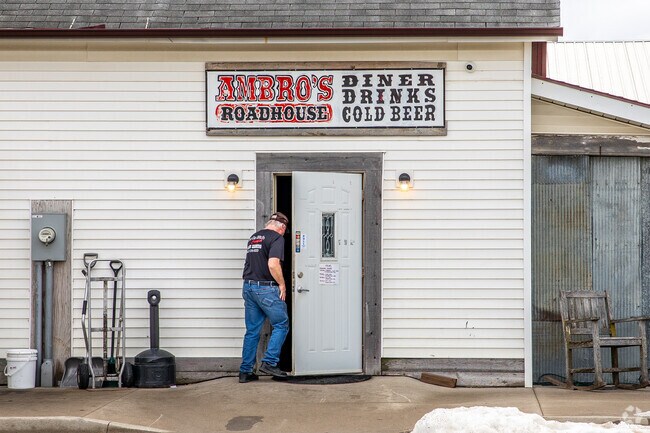 Ambro's Roadhouse is De Soto's only restaurant on the main highway through town.
