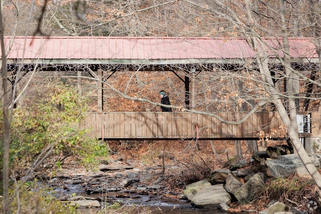 South Abington Township Community Park features trails and a charming covered bridge.