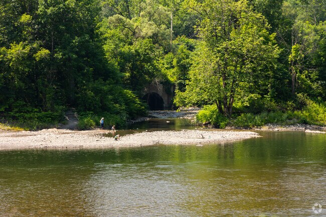 The White River winds through Sharon, offering kids a place to play and explore.