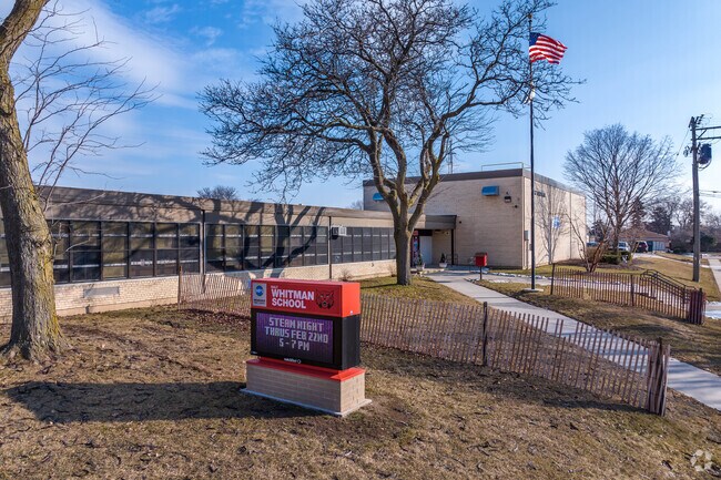 Whitman School at the center of the Honey Creek Manor neighborhood.