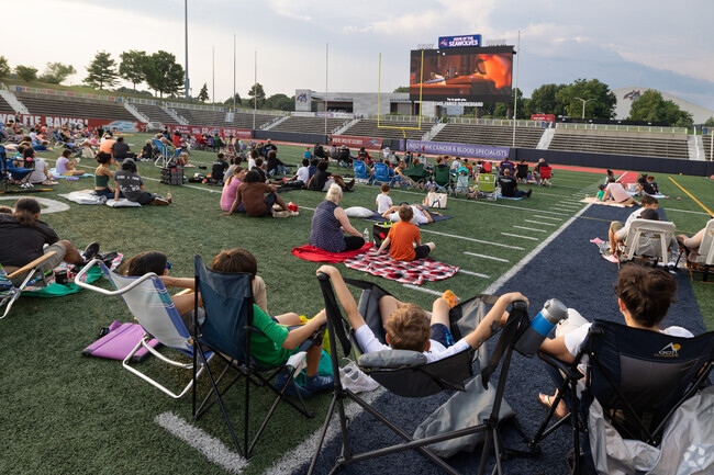 Stony Brook University movie night is family time at Lavalle Stadium.