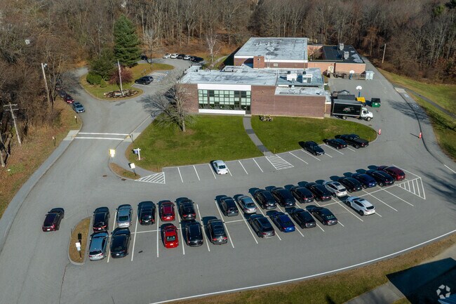 Aerial view of The Spring Street School in Shrewsbury.