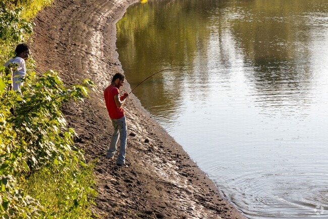 The Red River runs along the northern border of Trollwood with access to fish and kayak.