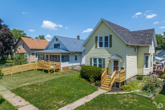 West End features larger traditional two-story homes and smaller bungalows.