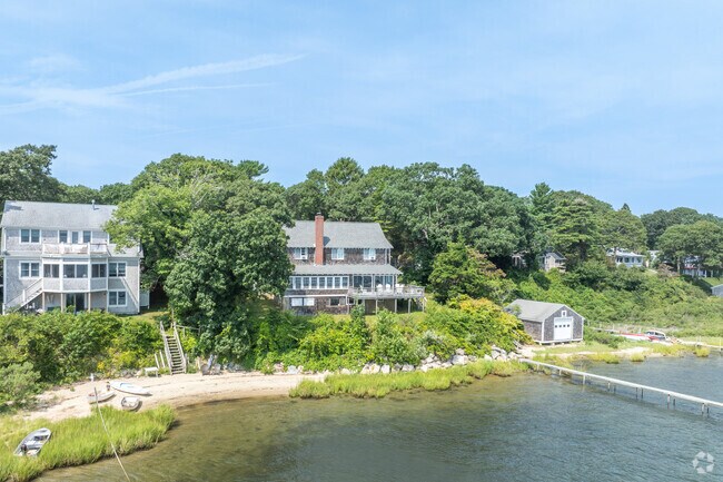 Waterfront homes line the shores of Waquoit Bay.