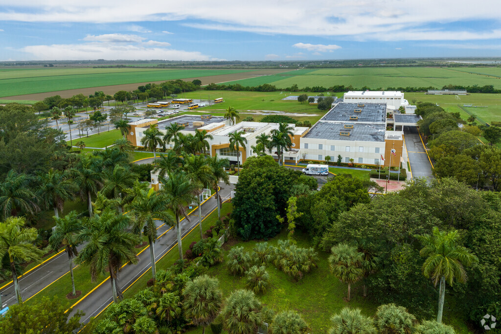 Aerial view of the Archbishop Coleman F. Caroll High School main building.
