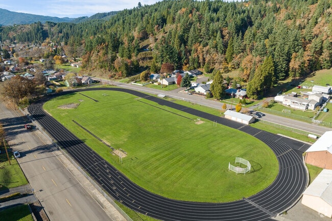 Oakridge OJSHS has a football field and track.