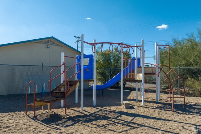 Students love playing on the playground equipment at Faith Christian Academy in Tucson, Arizona