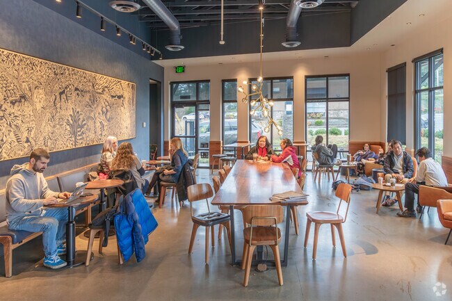 At Manhattan Village, folks love to take in each other's company at the local Starbucks.