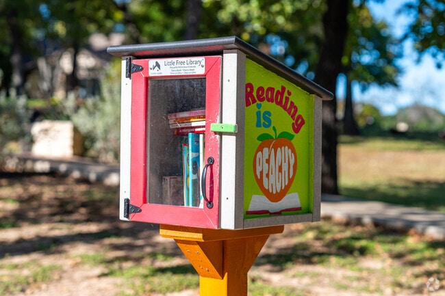 Local children can grab a book from one of the little libraries in Weatherford, TX.