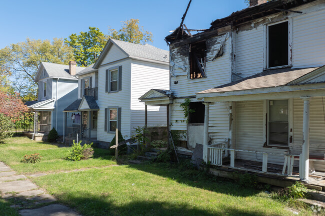 A row of homes shows off the variety of architecture in Roosevelt.