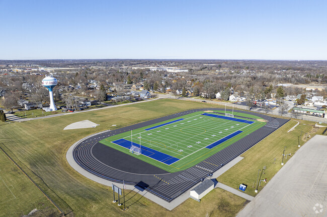 Students enjoy watching and playing football at Thompson Middle School.