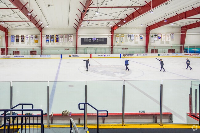 People ice skating at Panther Ice Den in Coral Springs.