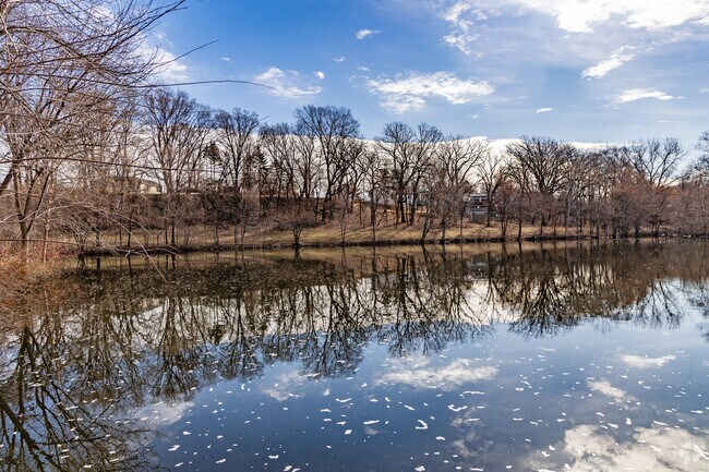 The Memory Lane Nature Area in the Forest neighborhood features a scenic pond.