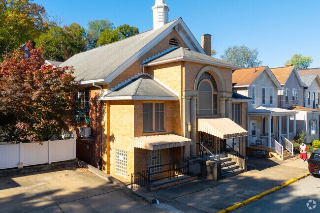 St. John’s Lutheran Church anchors Charleroi’s historic district.