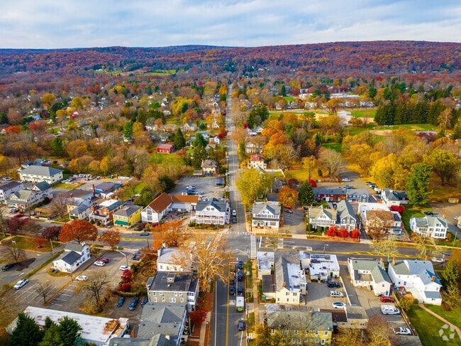Well-maintained residential streets and warm fall foliage make for a picturesque Mendham.