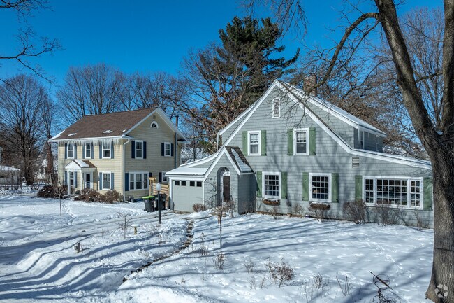 Menomonie has homes with both tudor and colonial influences.