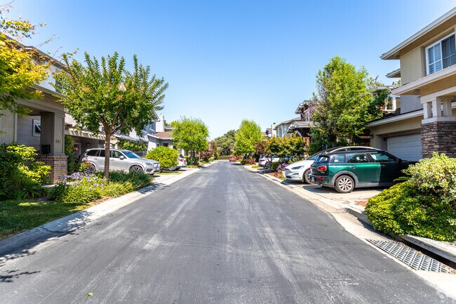 In Linfield Oaks, a tranquil street lined with single-family homes fosters a welcoming sense.