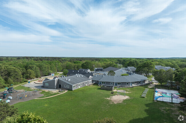 West Tisbury School students can burn off energy on the expansive playground.