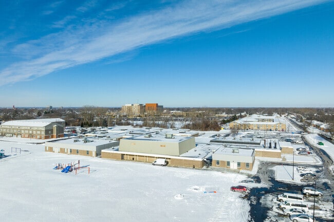Side view of Frontier International Academy Elementary.