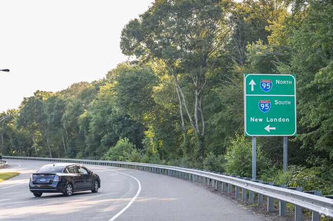 South of Ledyard, connect to I-95 for routes to Boston or Providence.