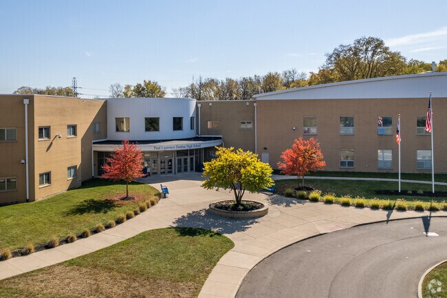 Dunbar High School near Wright-Dunbar gets a C-minus from Niche.