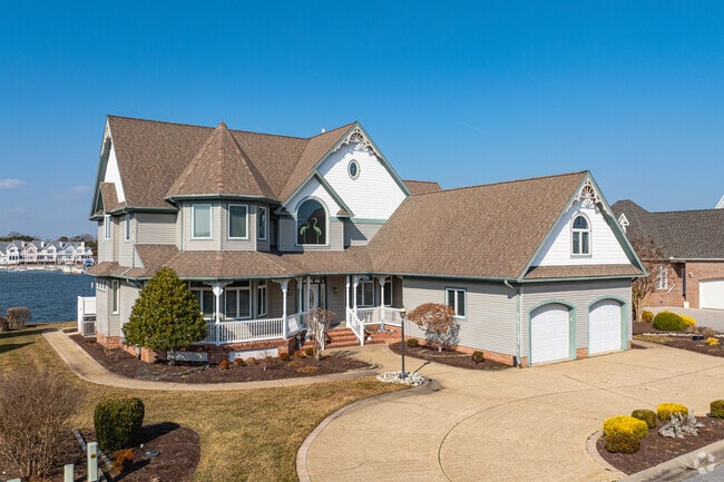 Million dollar Queen Anne inspired traditional homes can be found on the water in Ocean Pines.
