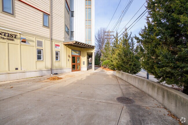 There's a small courtyard next to Bright Future Educare Center in Winter Hill.