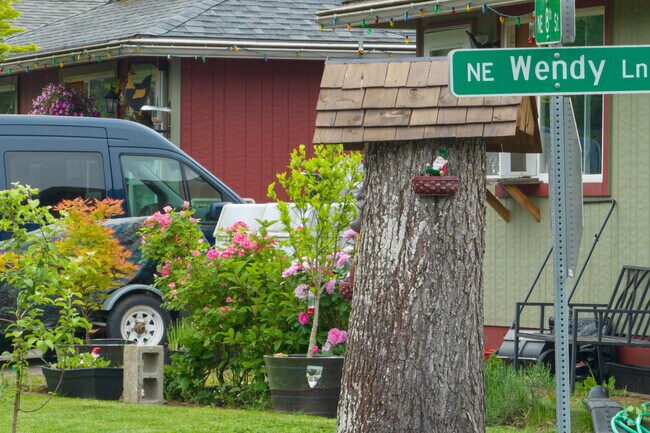 Residents of Powell Valley show their creativity like the 'gnome home' built into a tree.